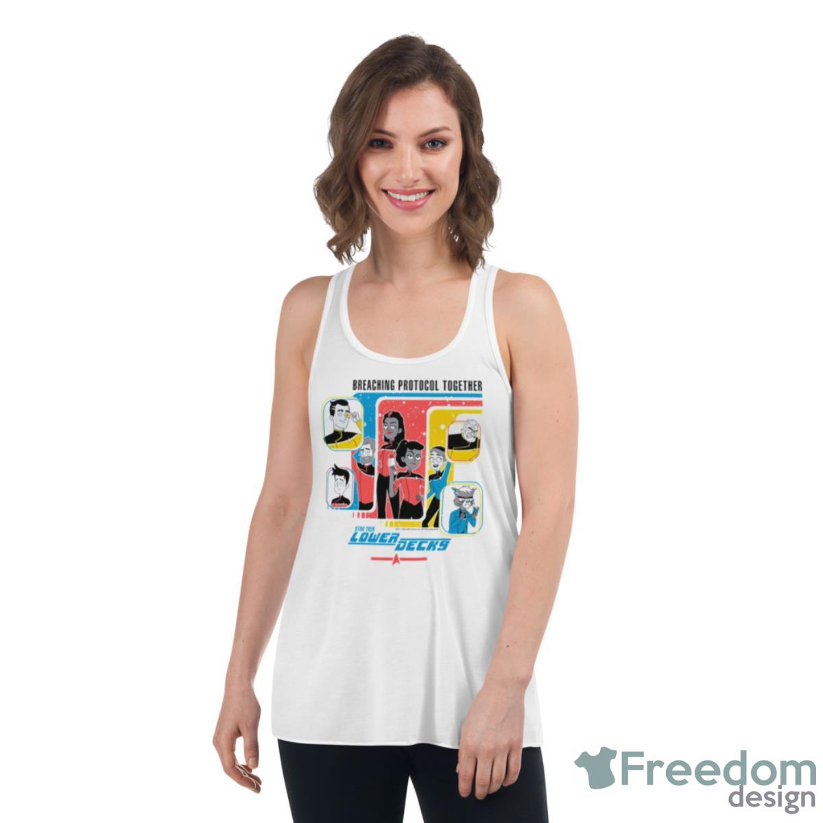 Breaching Protocol Together Star Trek Lower Decks Shirt - Womens Flowy Racerback Tank Breaching Protocol Together Star Trek Lower Decks Shirt - Womens Flowy Racerback Tank