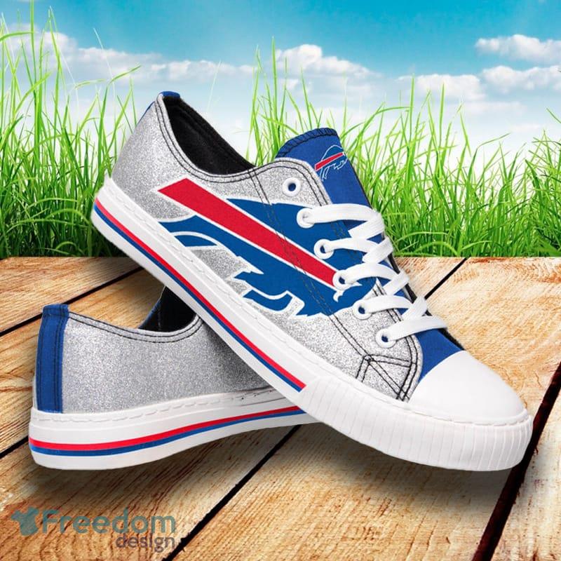 Buffalo Bills NFL Womens Repeat Logo Slip On Canvas Shoe