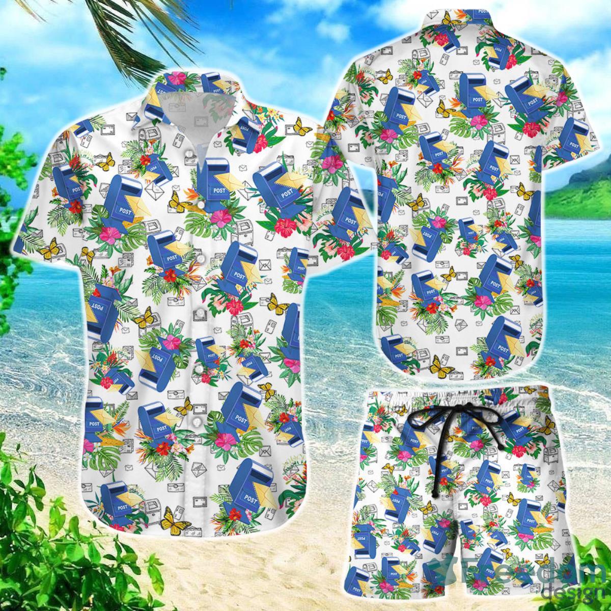 Butterfly Hawaiian Shirt Tropical Aloha Postal Worker Thank You Gifts For Postal Workers Product Photo 1