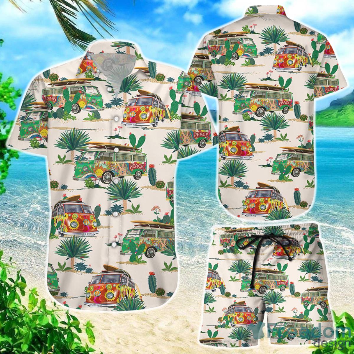 Camping Hawaiian Shirt Hippie Vans Trip Cactus Tropical Best Gift For Summer Camp Product Photo 1