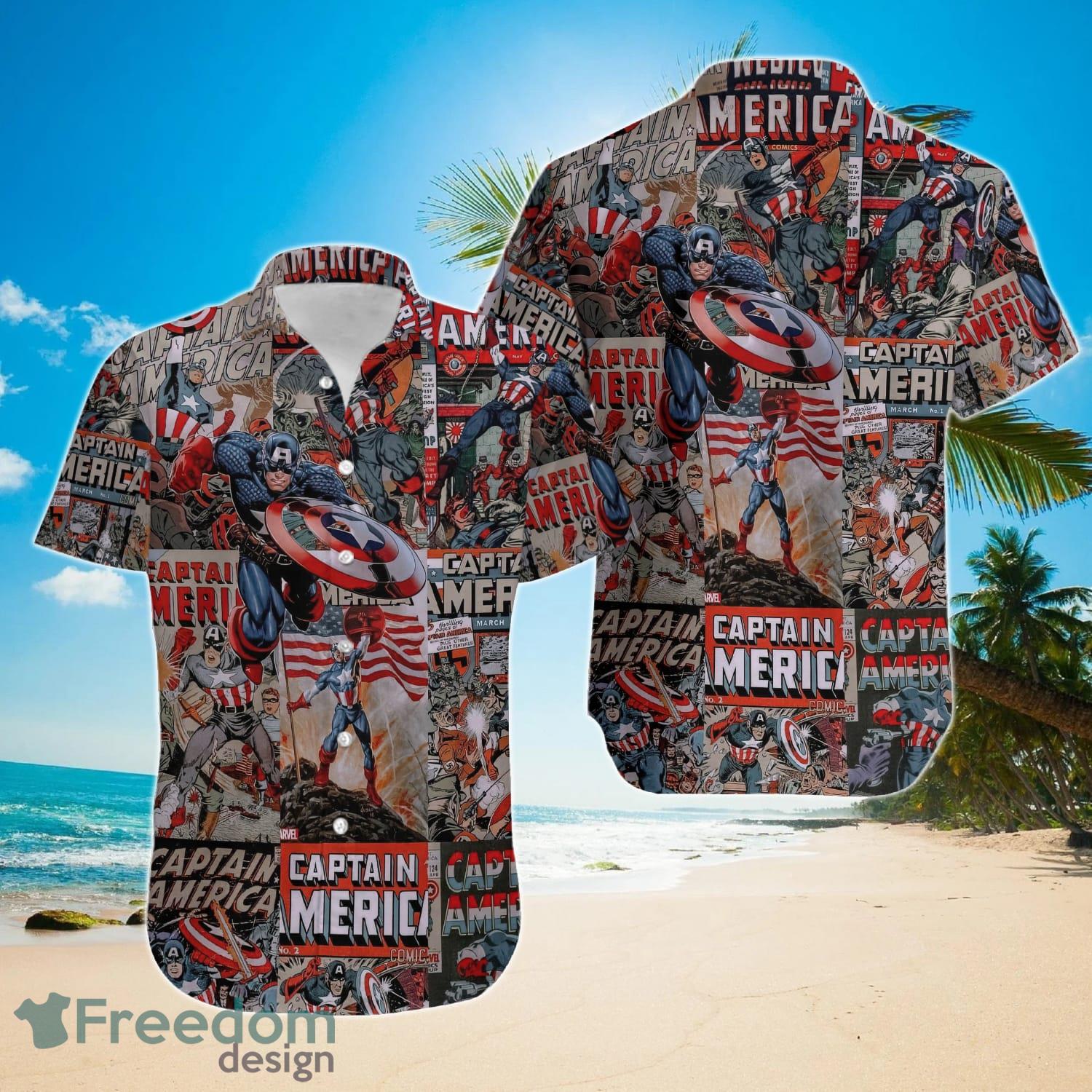 Captain America Aloha Disney Summer Hawaiian Shirt Product Photo 1