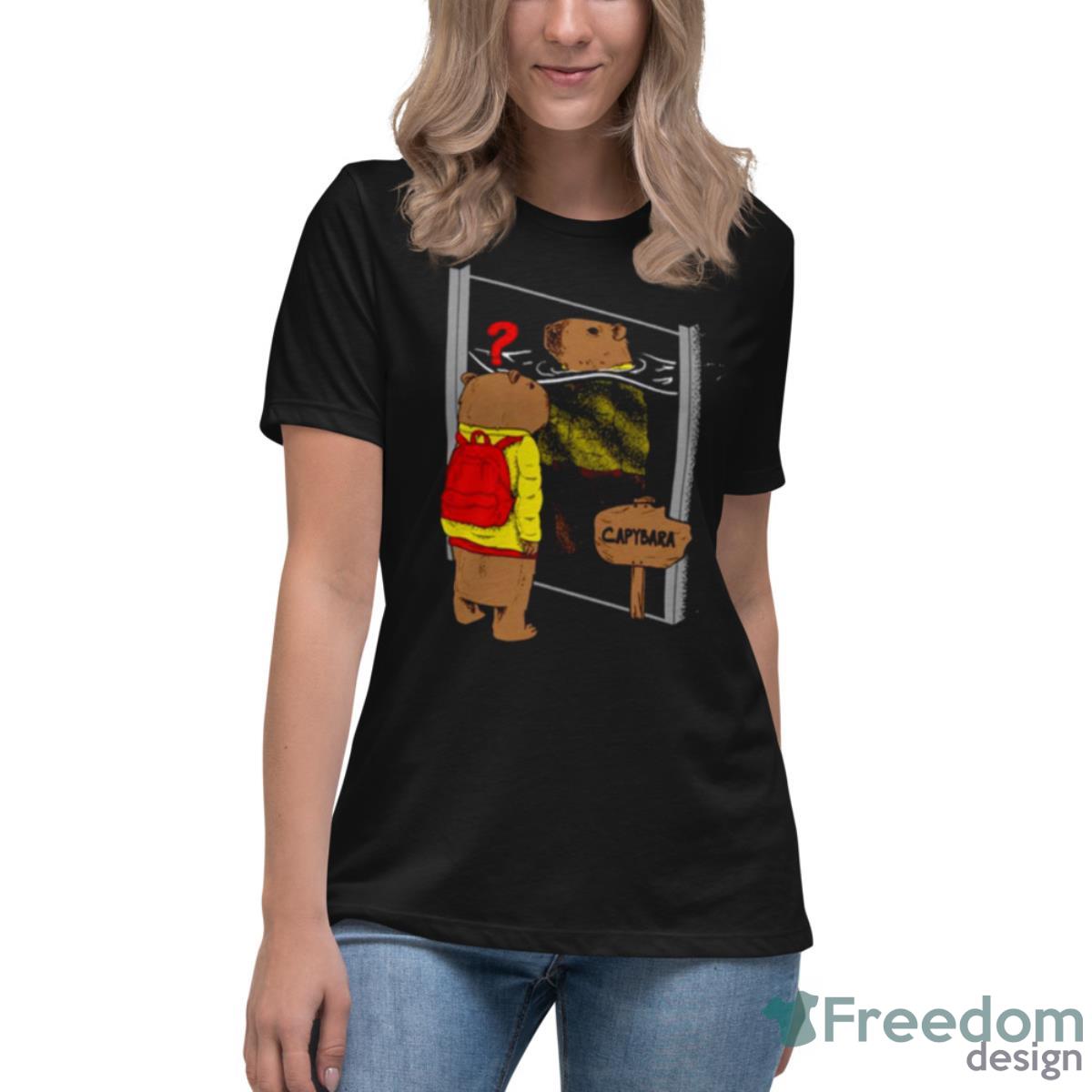 Capybara Reflection Shirt - Womens Relaxed Short Sleeve Jersey Tee Capybara Reflection Shirt - Womens Relaxed Short Sleeve Jersey Tee