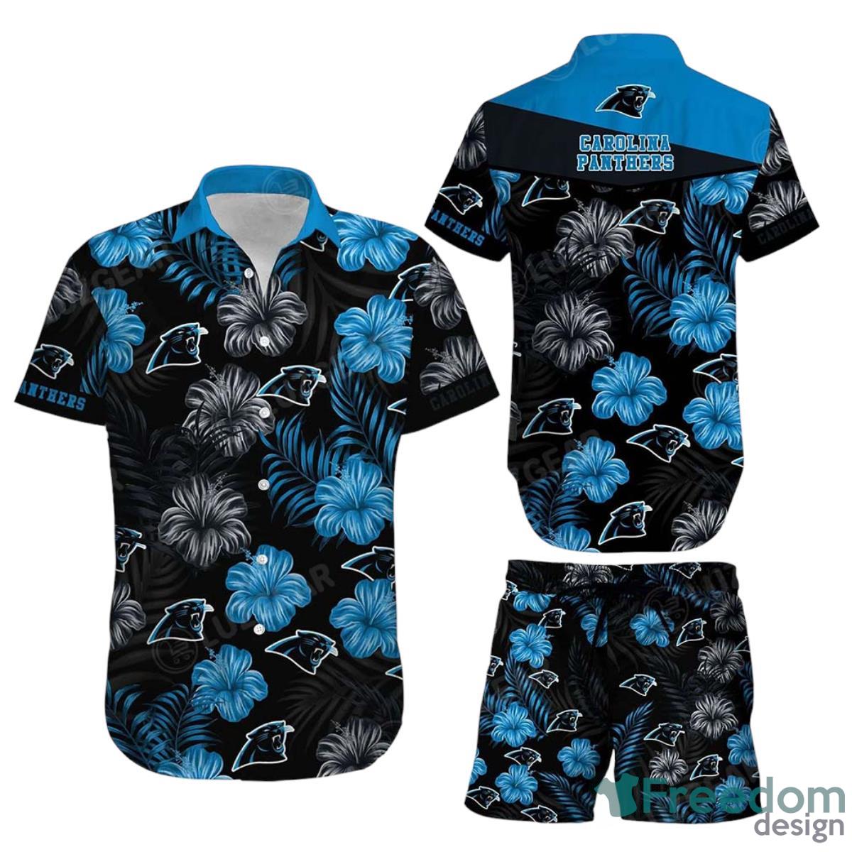 Carolina Panthers NFL Football Hawaiian Shirt Short Summer With Flower Graphic Retro Sunset Hawaii Product Photo 1