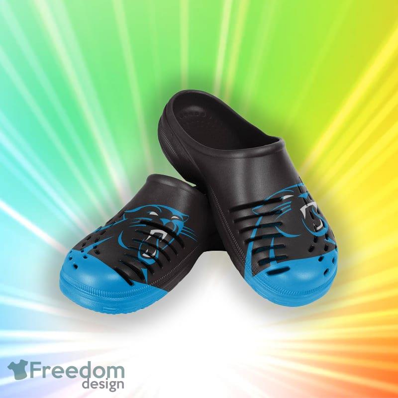Carolina Panthers NFL For Men And Women Colorblock Big Logo Clog Shoes - Carolina Panthers NFL Mens Colorblock Big Logo Clog_1
