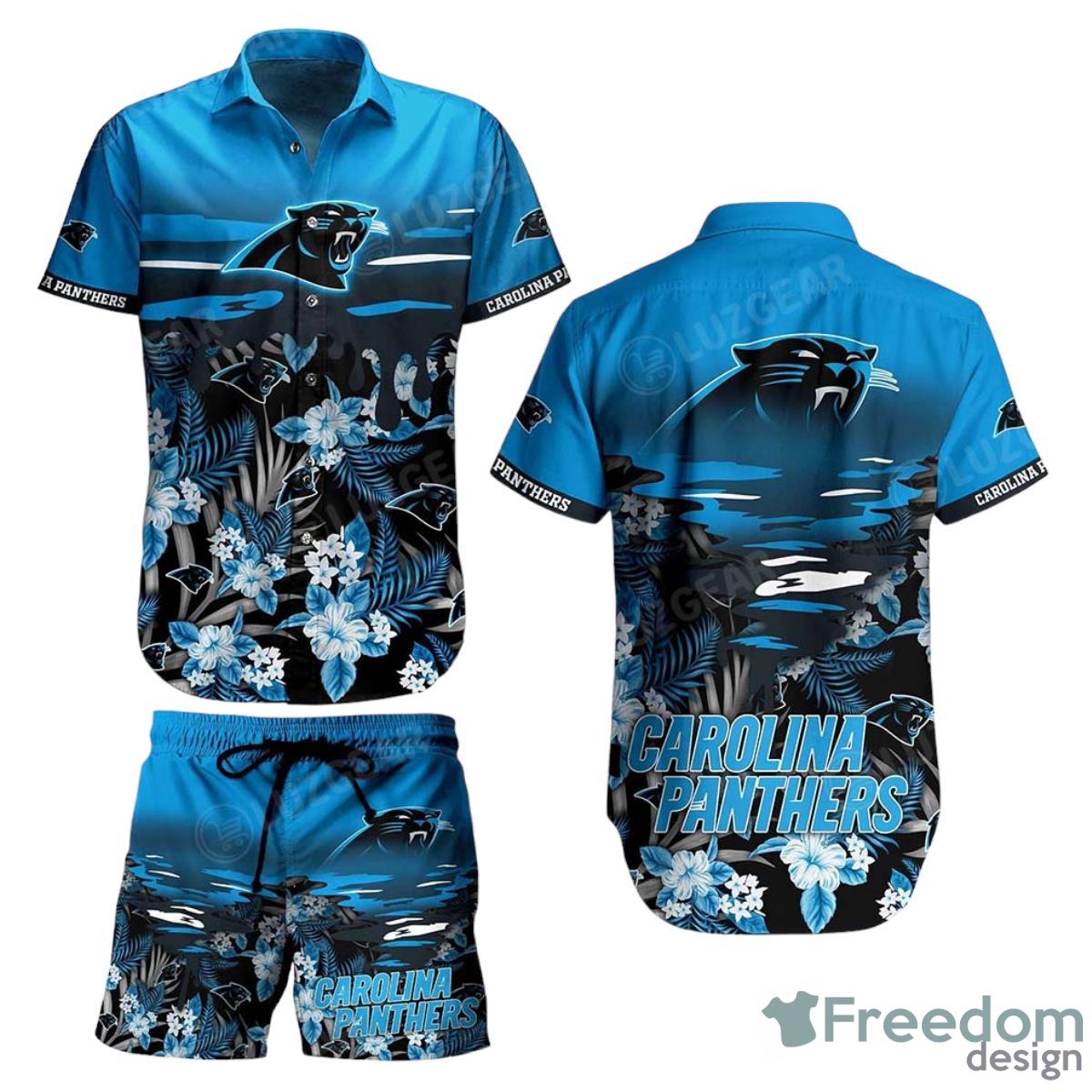 Carolina Panthers NFL Hawaiian Shirt And Short Tropical Pattern Beach Shirt New Gift For Best Fan Product Photo 1