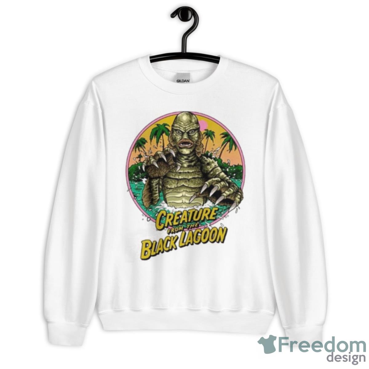 Cavitycolors Creature From The Black Lagoon Beachside Creepin Shirt - Unisex Heavy Blend Crewneck Sweatshirt