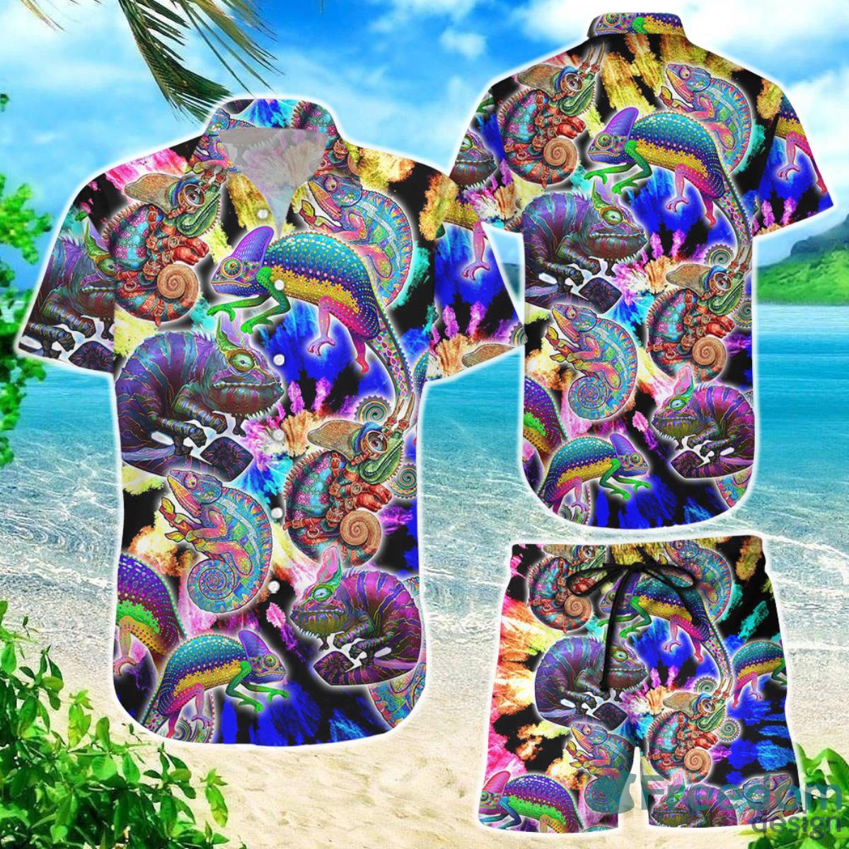 Chameleon Hawaiian Shirt Chameleon Colorful Tiedye Gifts For Chameleon Lovers Product Photo 1