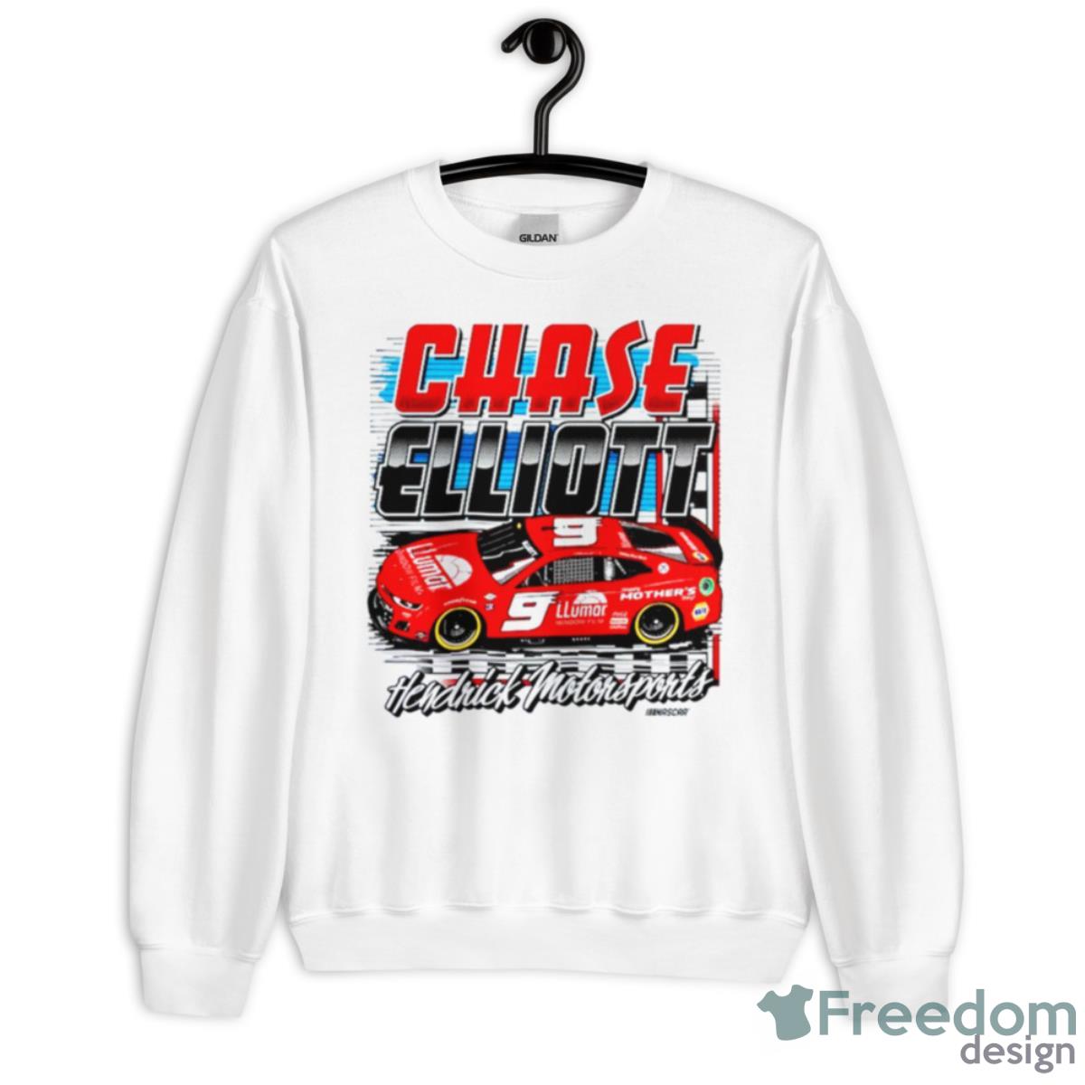 Chase Elliott Hendrick Motorsports Team Collection LLumar Finish Line 2023 Shirt - Unisex Heavy Blend Crewneck Sweatshirt