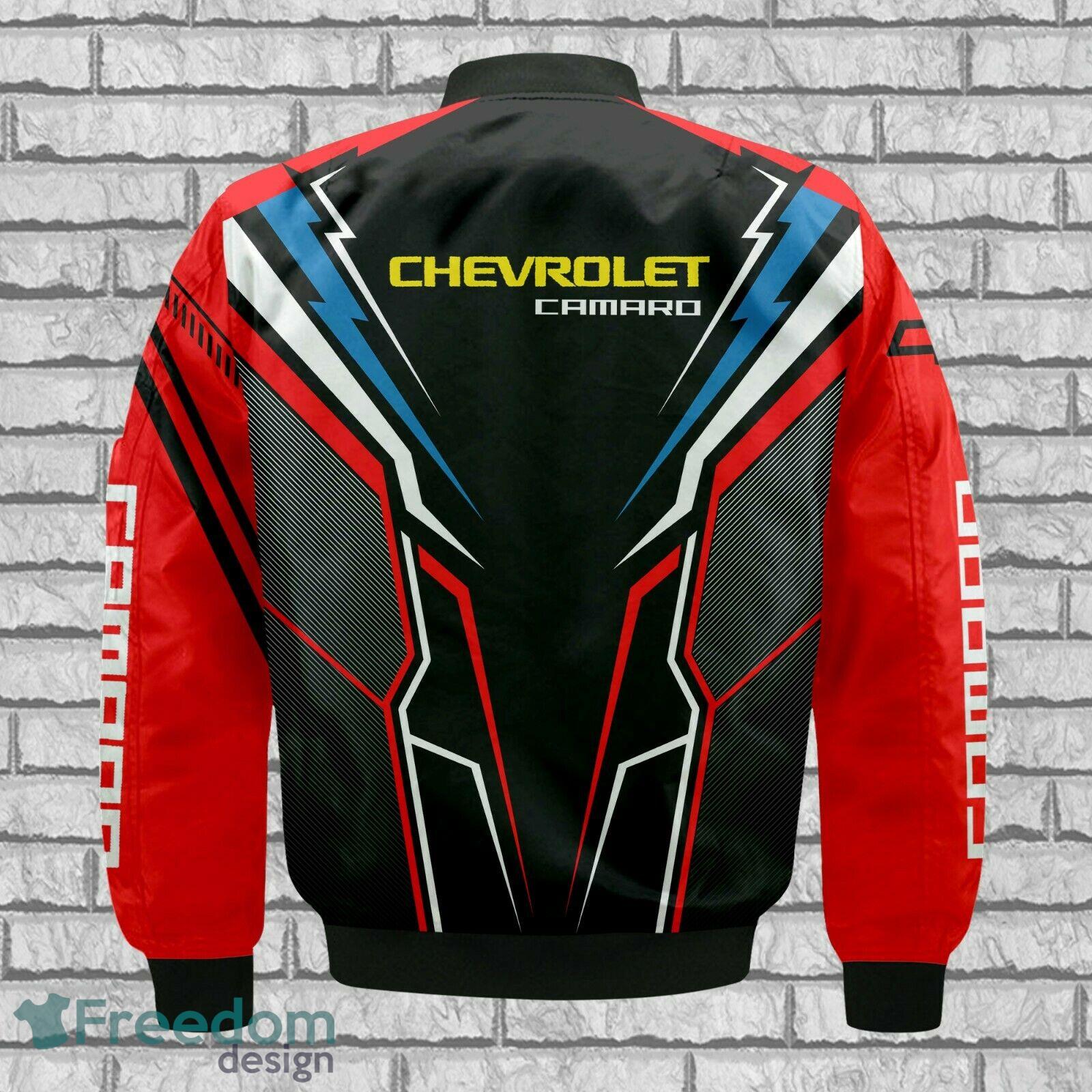 Chevrolet Camaro Lightning Red Black Bomber Jacket Gift For Mens - Chevrolet Camaro Lightning Red Black Bomber Jacket_2