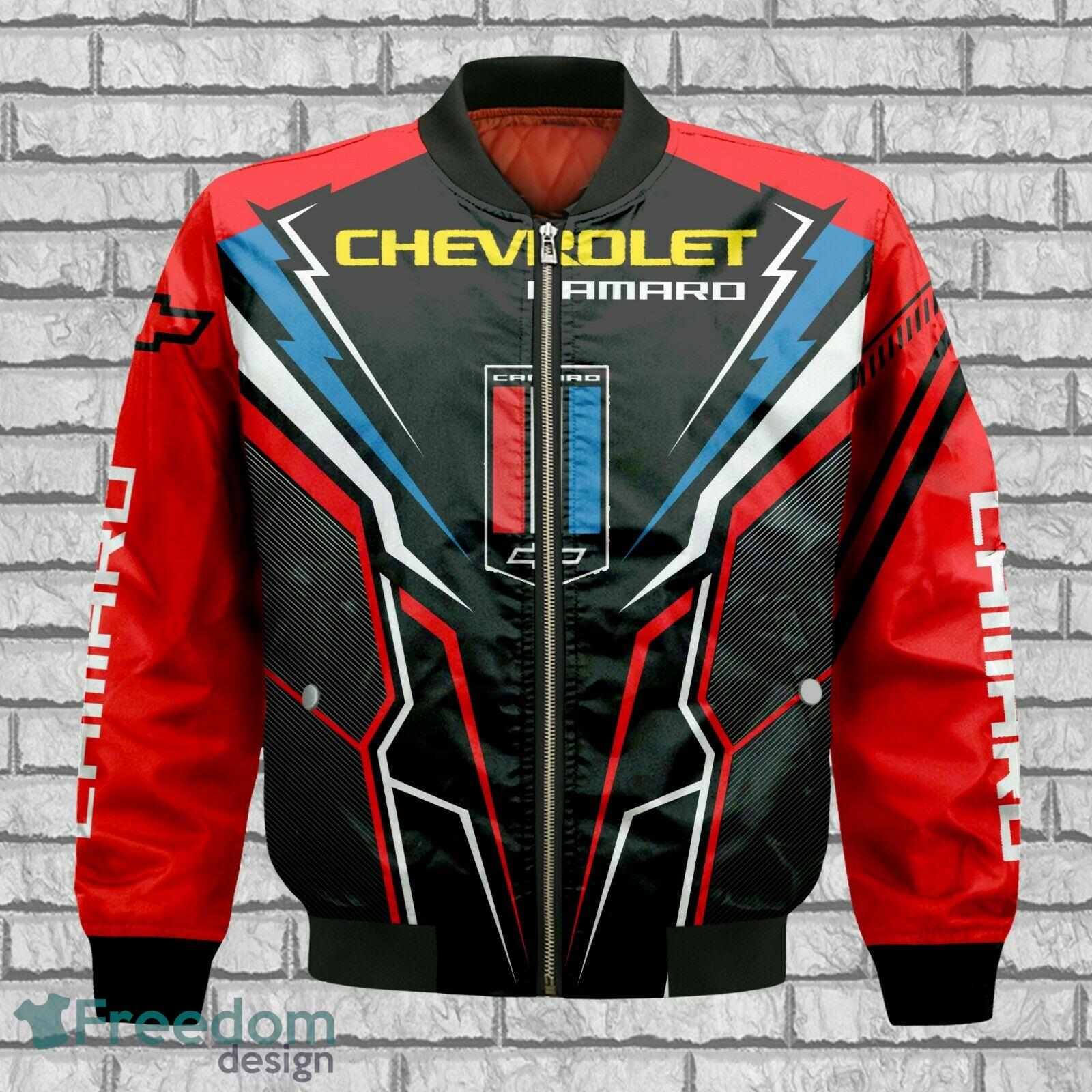 Chevrolet Camaro Lightning Red Black Bomber Jacket Gift For Mens - Chevrolet Camaro Lightning Red Black Bomber Jacket_1