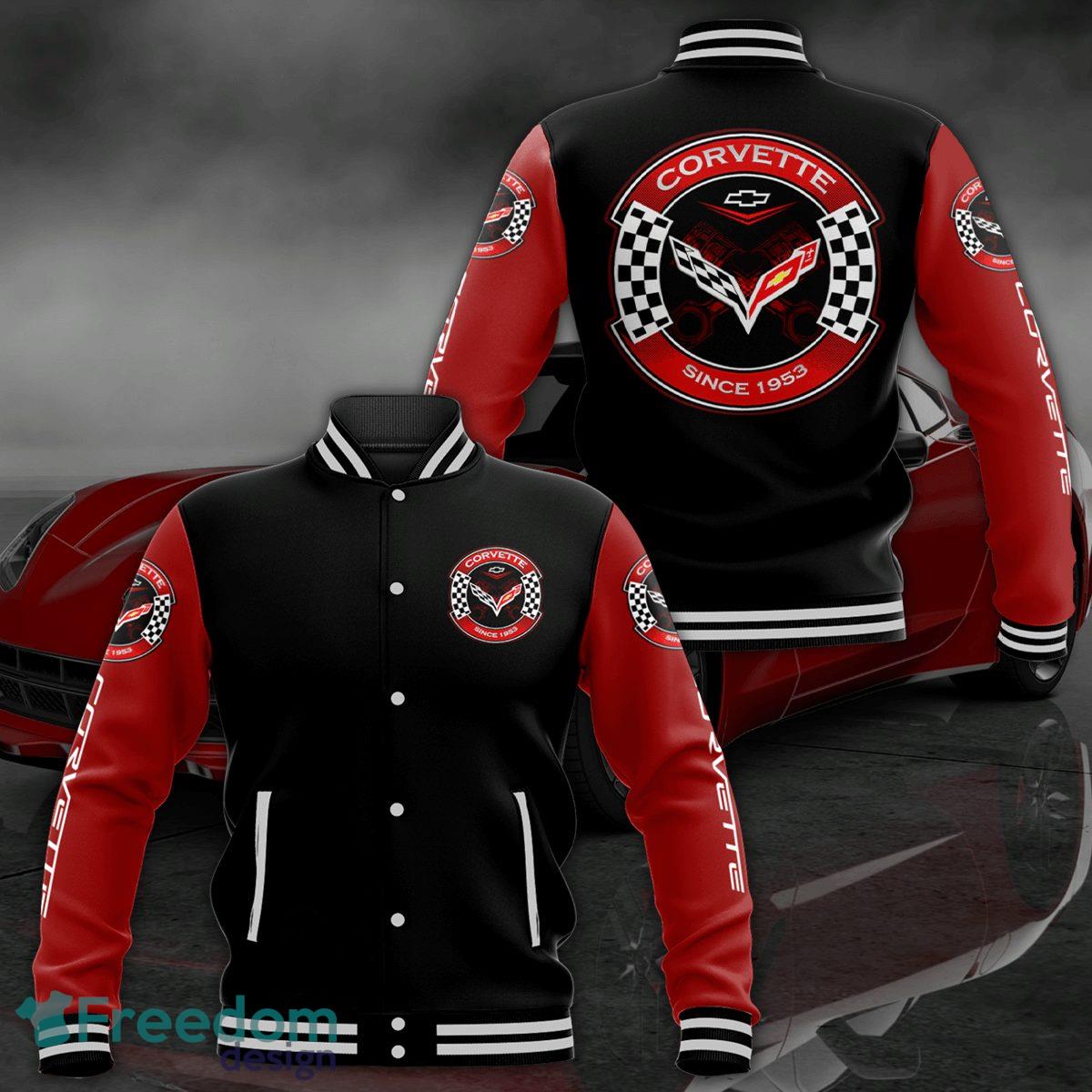 Chevrolet Corvette Red Black Baseball Jacket Gift For Mens - Chevrolet Corvette Red Black Baseball Jacket