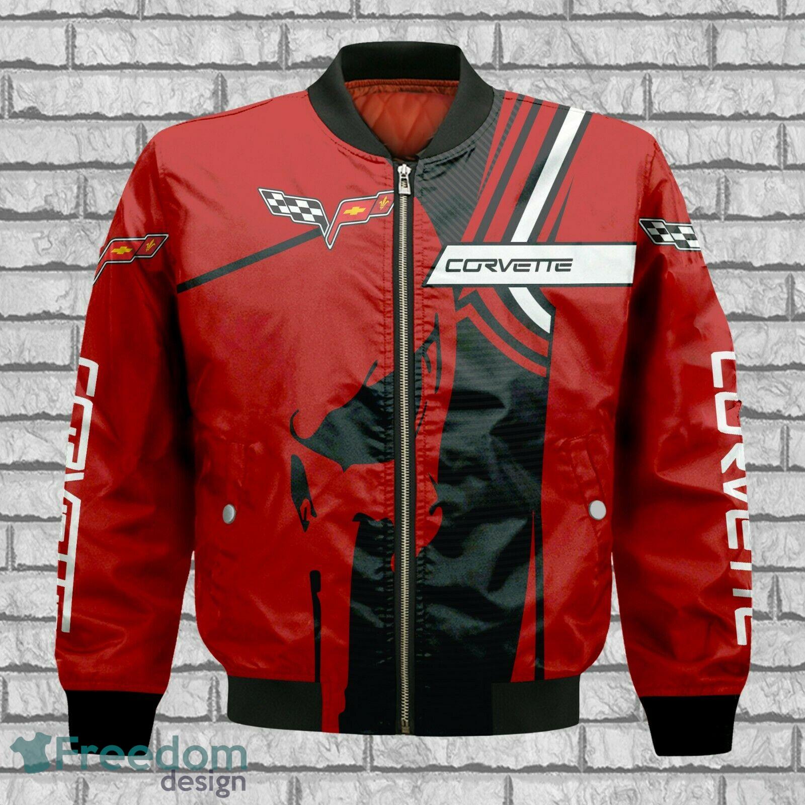 Chevrolet Corvette Red Skull Bomber Jacket Gift For Mens - Chevrolet Corvette Red Skull Bomber Jacket_2