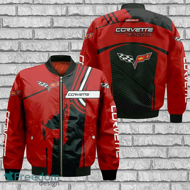 Chevrolet Corvette Red Skull Bomber Jacket Gift For Mens - Chevrolet Corvette Red Skull Bomber Jacket_1
