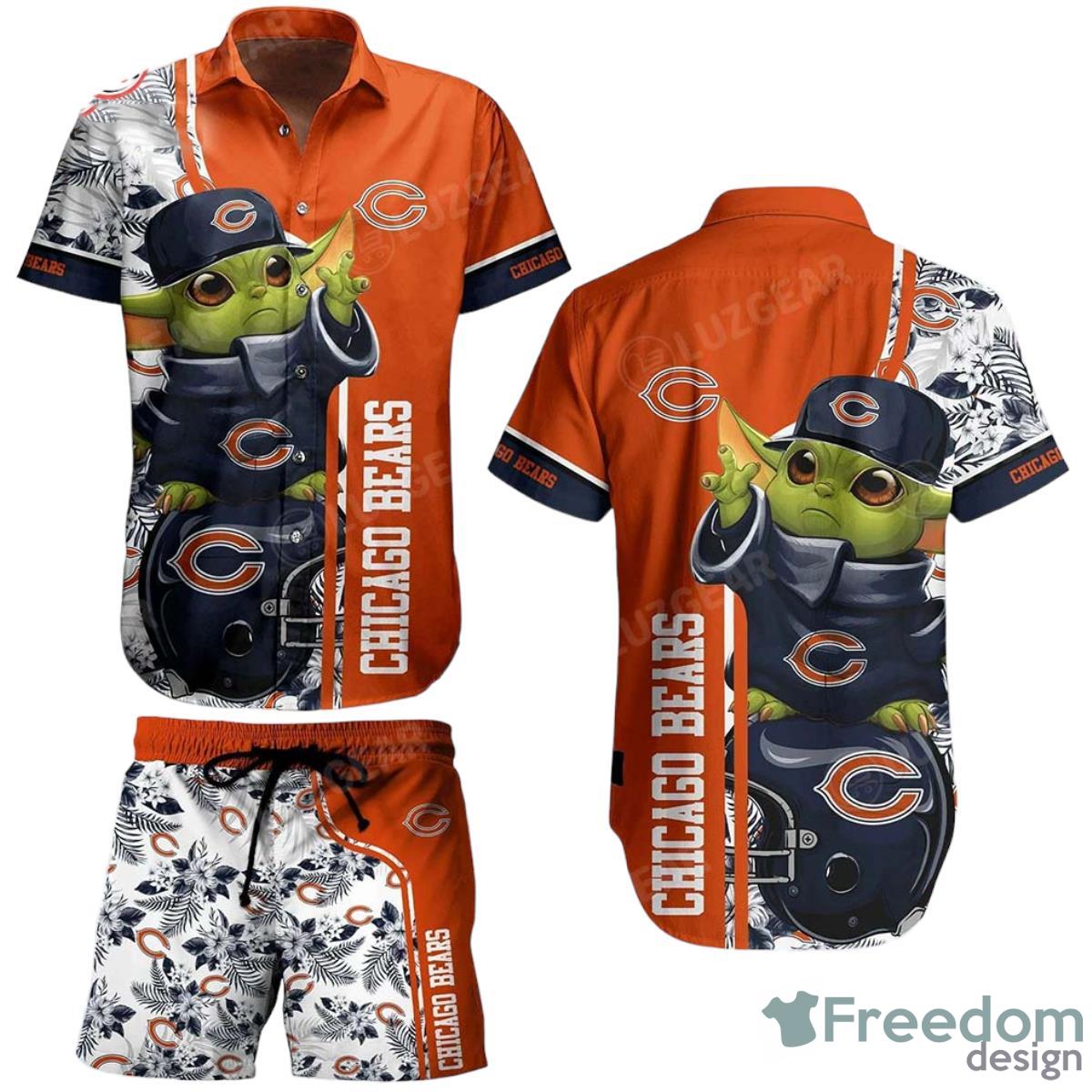 Chicago Bears Football NFL Baby Yoda Hawaiian Shirt And Short Summer Perfect Gift For Fan Product Photo 1