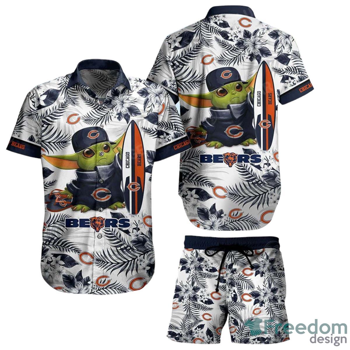 Chicago Bears NFL Baby Yoda Hawaiian Shirt And Short Style Tropical Pattern Summer Best Gift For Fan Product Photo 1