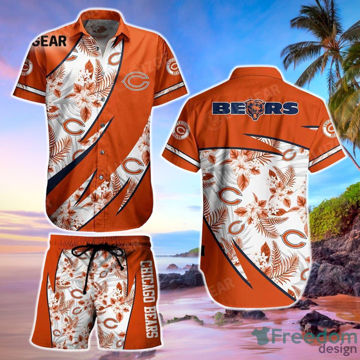 Chicago Bears NFL Hawaiian Shirt And Short Style Tropical Graphic Summer For Awesome Fans Product Photo 1