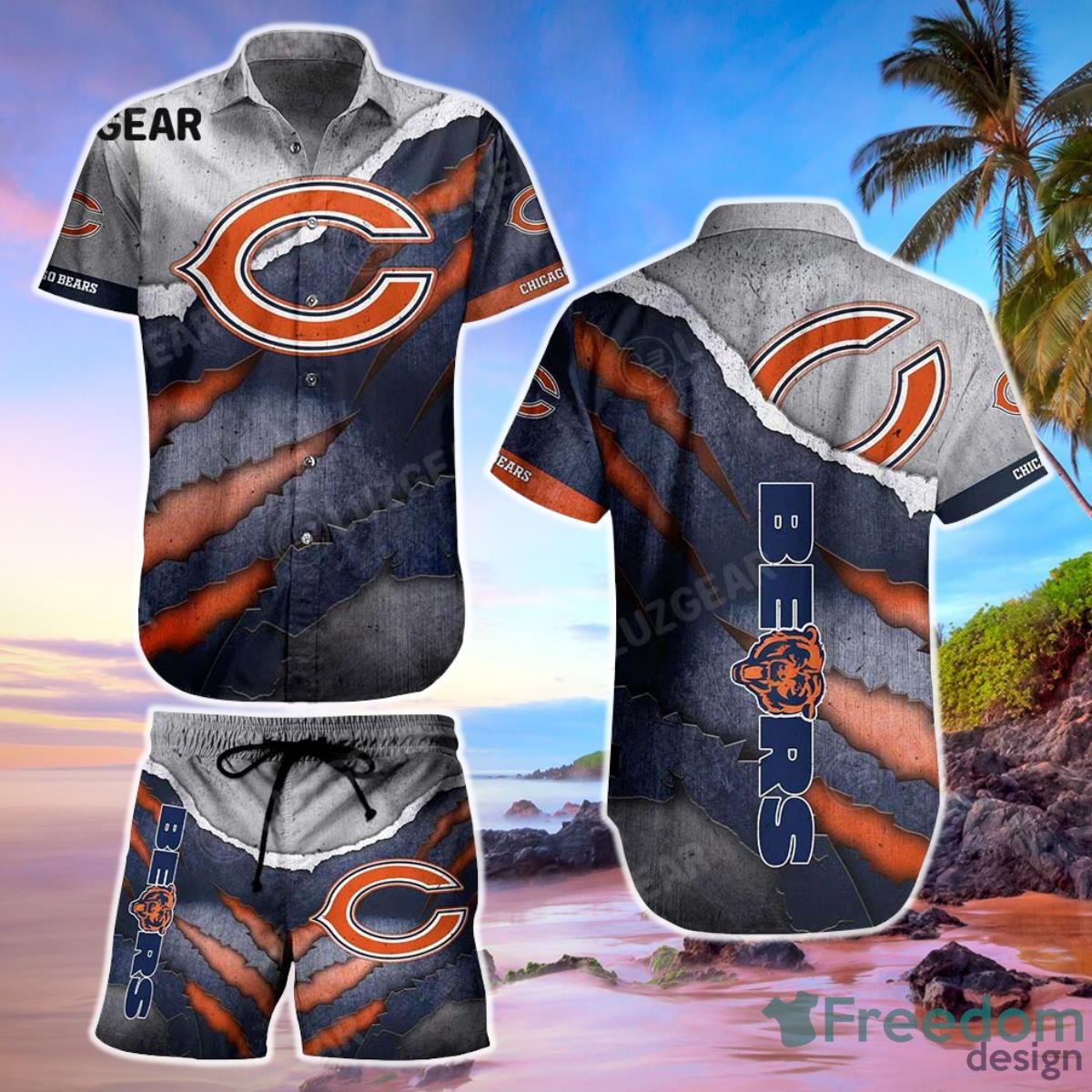 Chicago Bears Summer Beach Hawaiian Shirt And Short