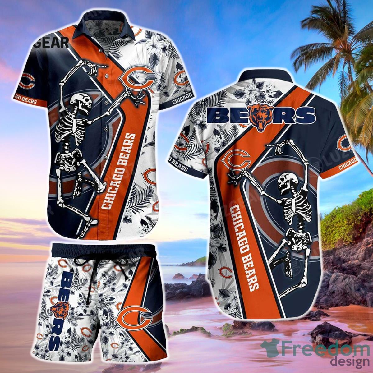 Chicago Bears NFL Hawaiian Shirt Anf Short Sekeleton Design Hot Short Styles For Men Women Product Photo 1