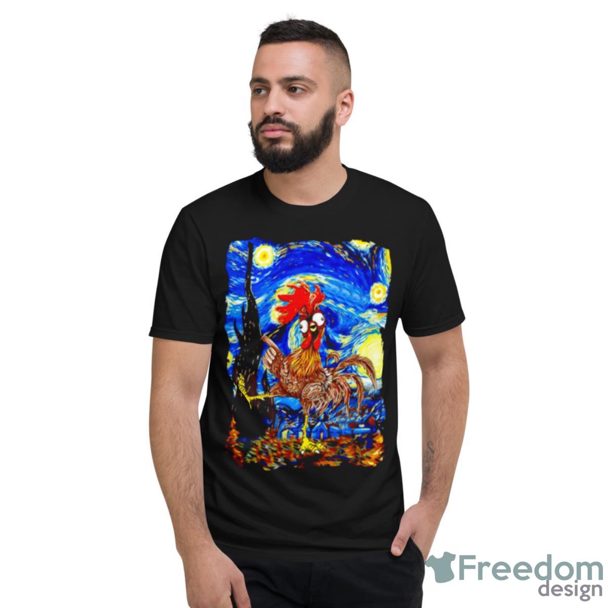 Chicken Starry Night Van Gogh Shirt - Short Sleeve T-Shirt