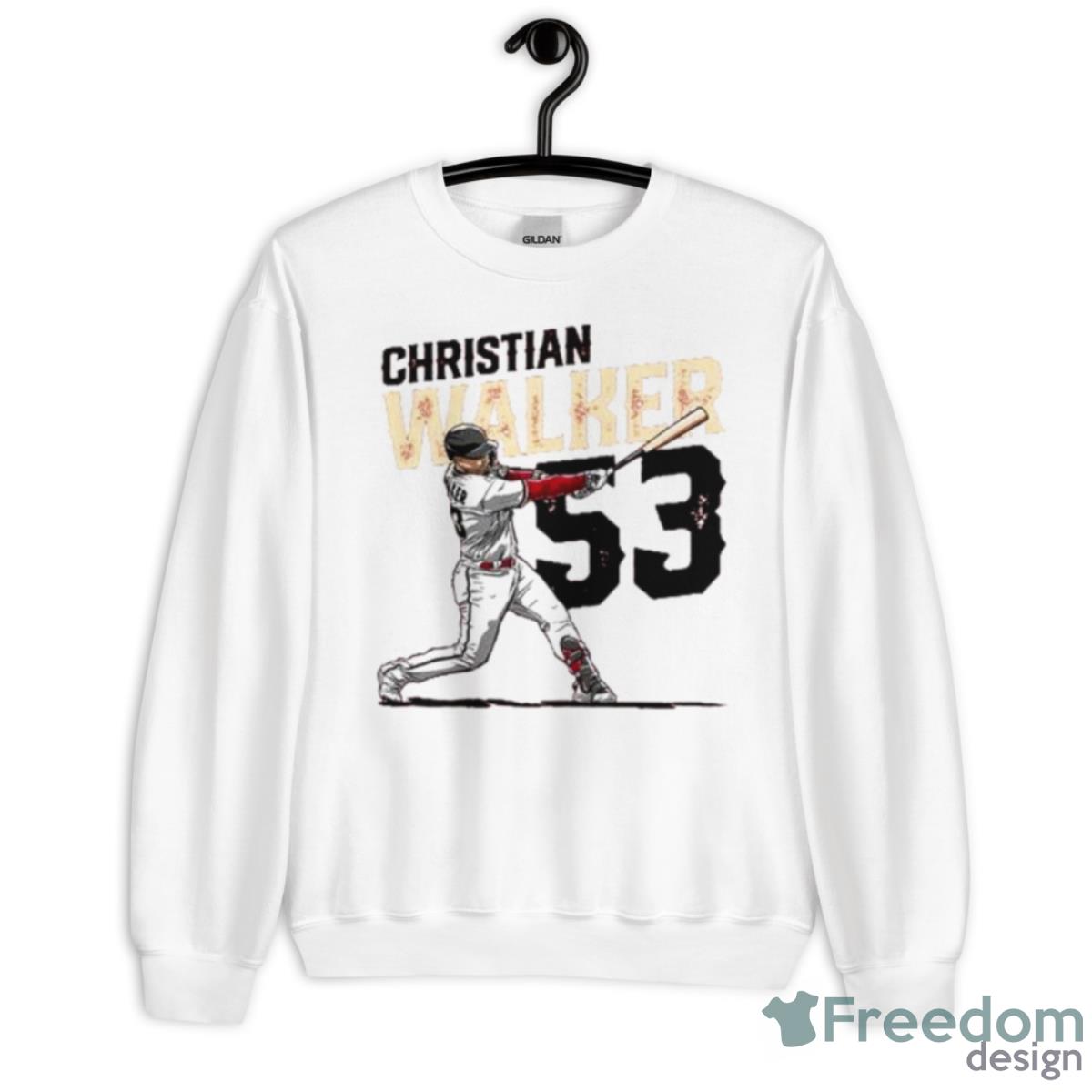 Christian Walker 53 Slugging Arizona Diamondbacks Baseball Shirt - Unisex Heavy Blend Crewneck Sweatshirt