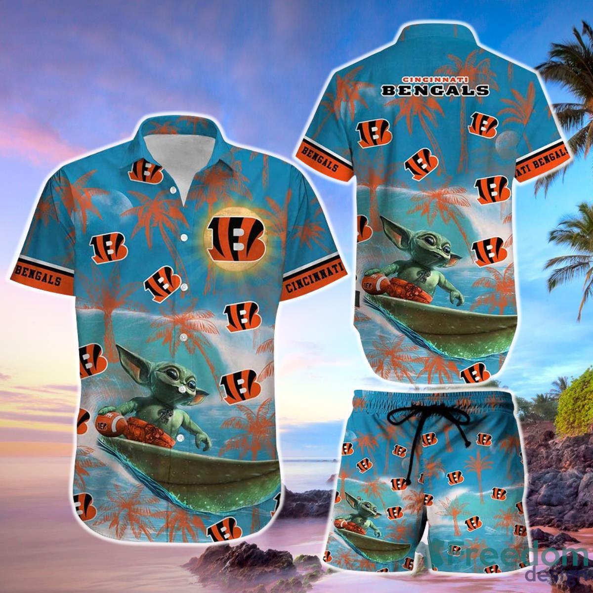 Cincinnati Bengals Footbal NFL Baby Yoda Hawaiian Shirt And Short Style Summer Gift For Men Women Product Photo 1