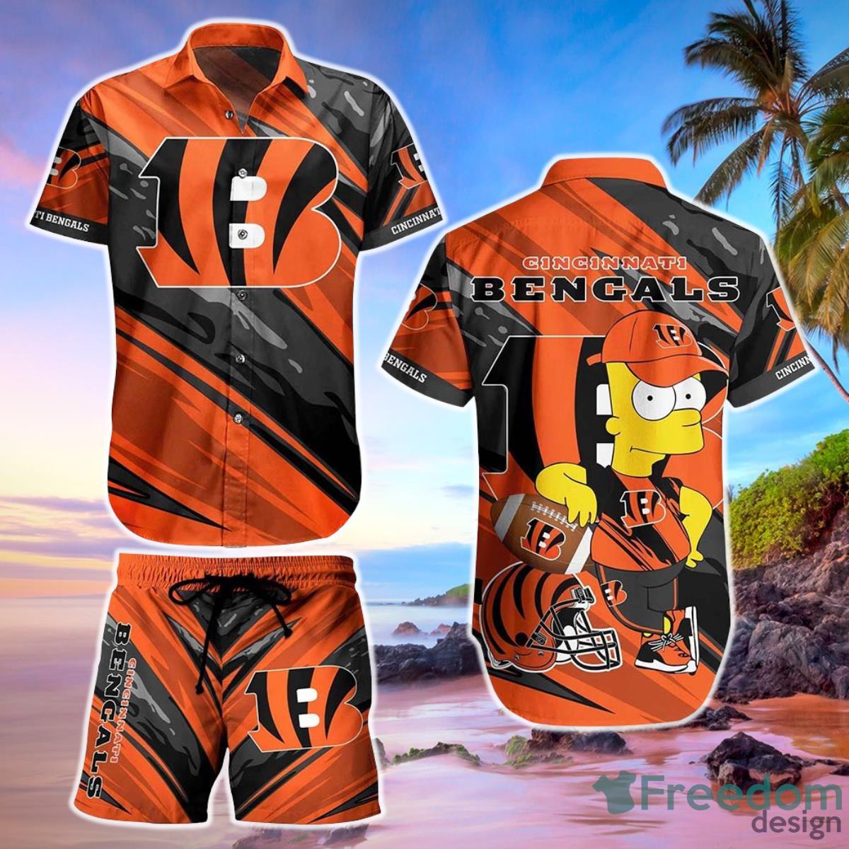 Cincinnati Bengals Football NFL Hawaiian Shirt Bart Simpson Summer Gift For Men Women Fans Product Photo 1