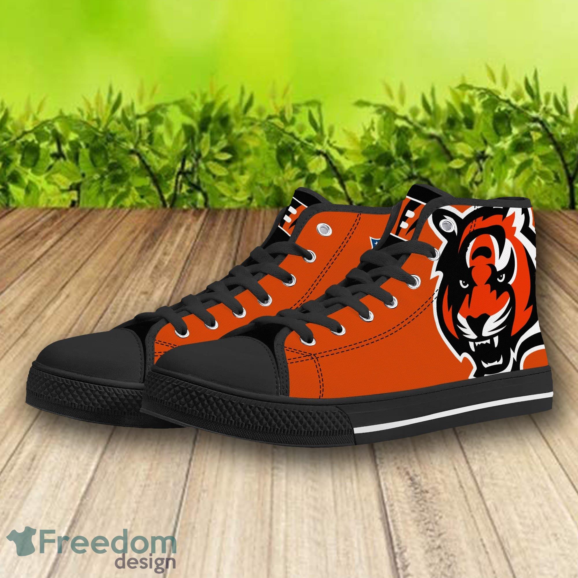 Cincinnati Bengals high top canvas shoes, couple, Men And Women