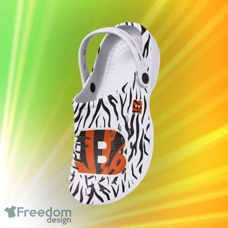 Cincinnati Bengals White Stripe Clog With Strap in 2023