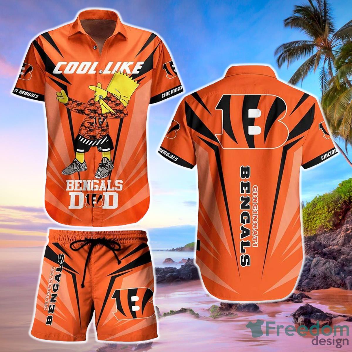 Cincinnati Bengals NFL Football Hawaiian Shirt Short Summer With Flower  Graphic Retro Sunset Hawaii - Freedomdesign