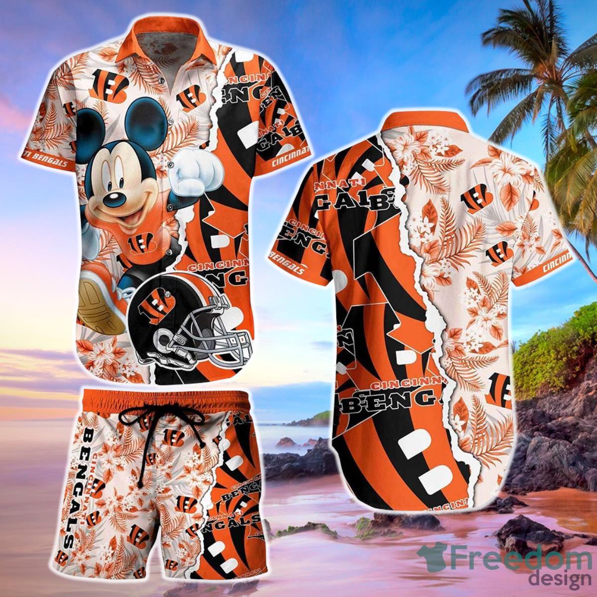 Cincinnati Bengals Summer Beach Shirt and Shorts Full Over Print -  Freedomdesign