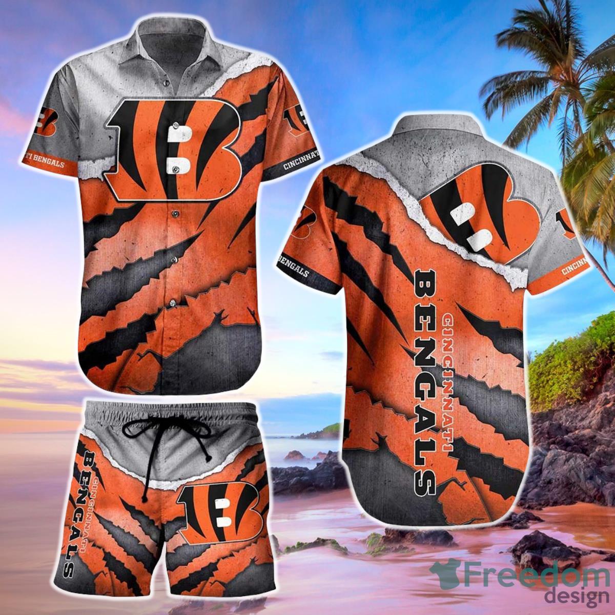 Cincinnati Bengals NFL Hawaiian Shirt And Short Summer Vintage Beach Shirt For Your Loved Ones Product Photo 1