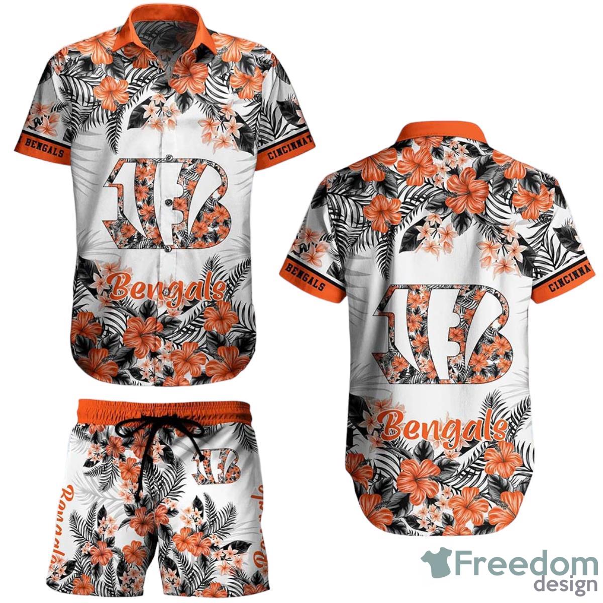 Bengals Hawaiian Shirt Cincinnati Bengals Tropical Flower Short