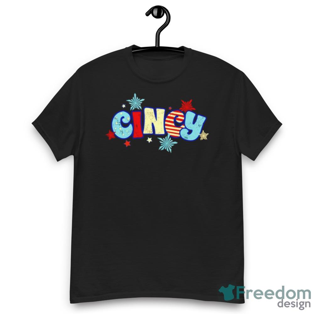 Cincy star burst Black Shirt - Men’s Classic Tee Gildan 5000 Cincy star burst Black Shirt - Men’s Classic Tee Gildan 5000