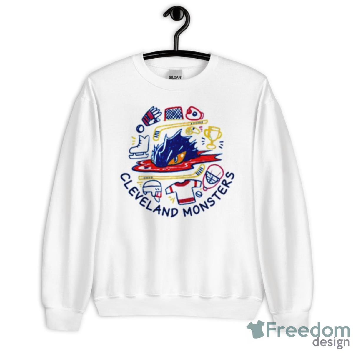 Cleveland Monsters Hockey Doodle Shirt - Unisex Heavy Blend Crewneck Sweatshirt