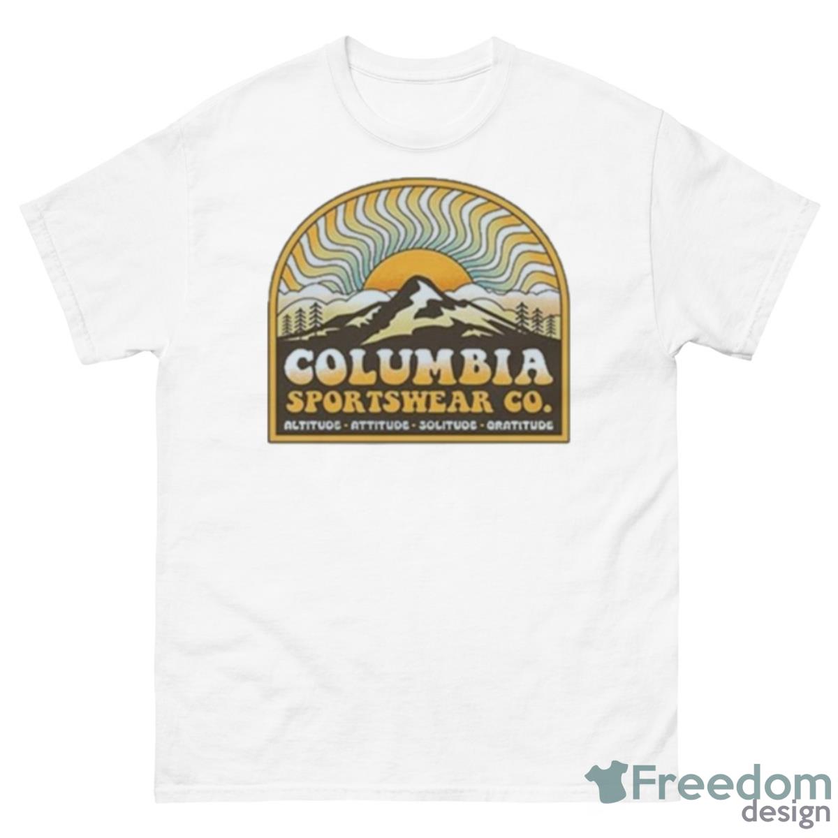 Columbia Sportswear Co Altitude Attitude Solitude Oratitude Shirt - 500 Men’s Classic Tee Gildan