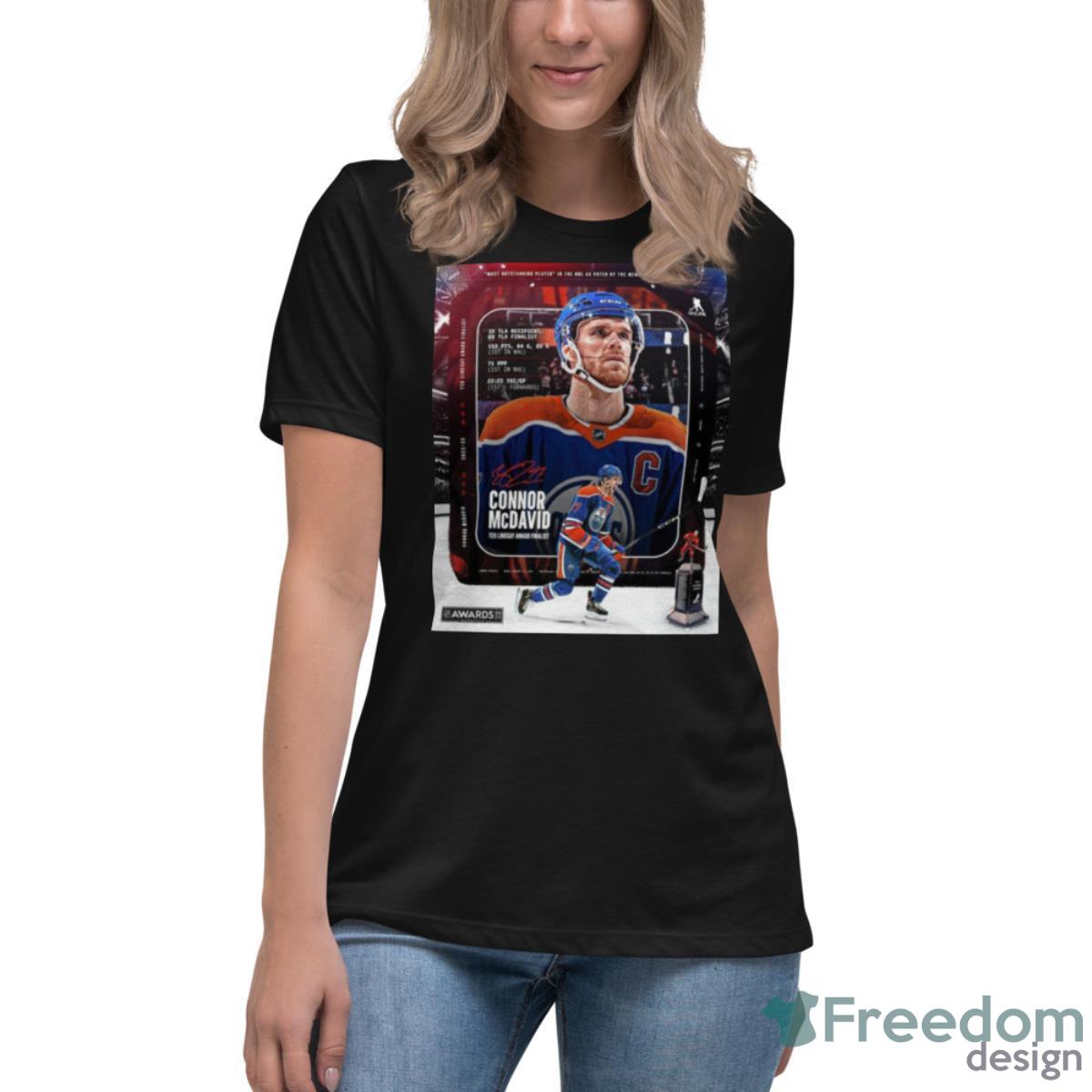 Connor McDavid 2023 Ted Lindsay Award Finalist Signature Shirt - Womens Relaxed Short Sleeve Jersey Tee Connor McDavid 2023 Ted Lindsay Award Finalist Signature Shirt - Womens Relaxed Short Sleeve Jersey Tee