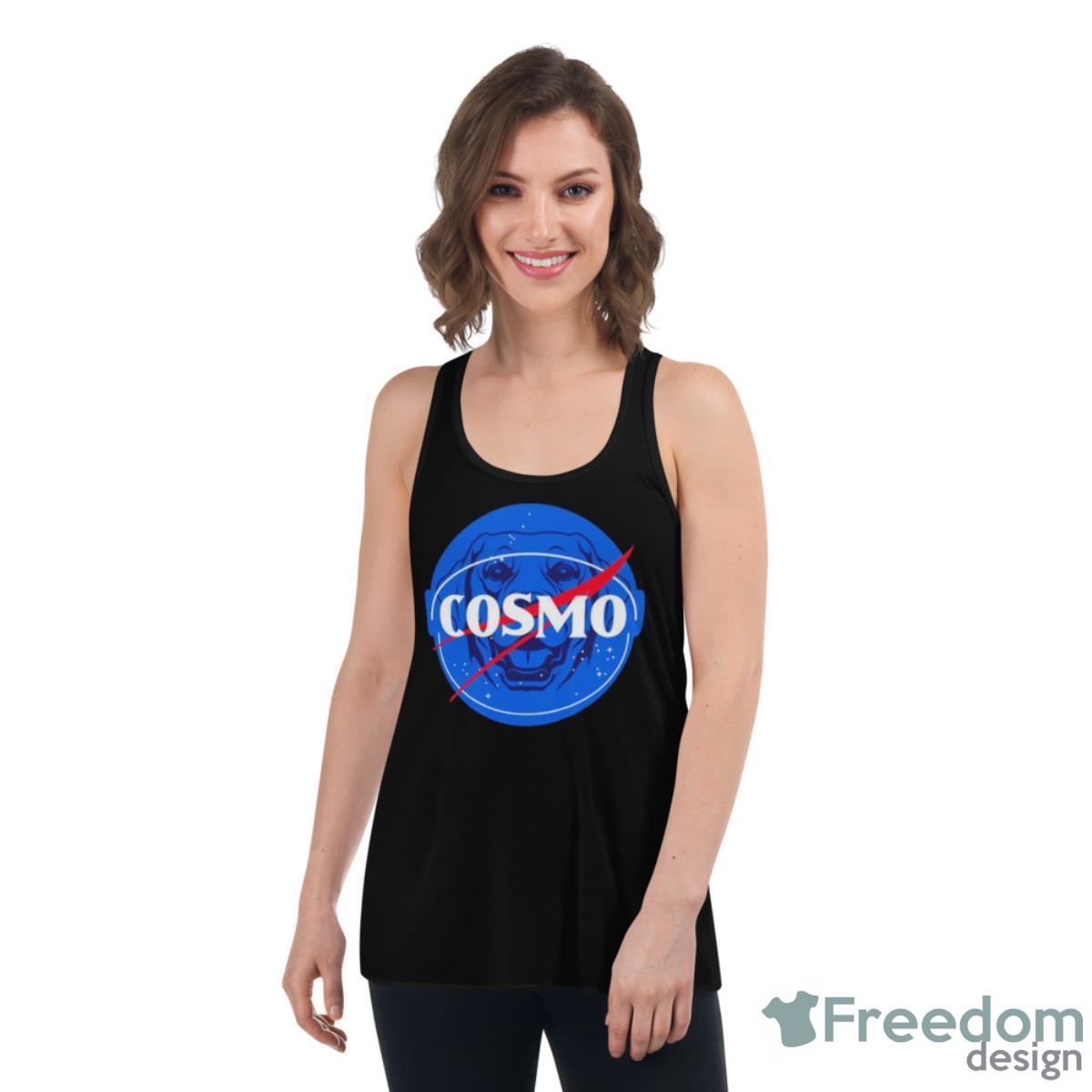 Cosmo Space Dog Agency Shirt - Womens Flowy Racerback Tank Cosmo Space Dog Agency Shirt - Womens Flowy Racerback Tank