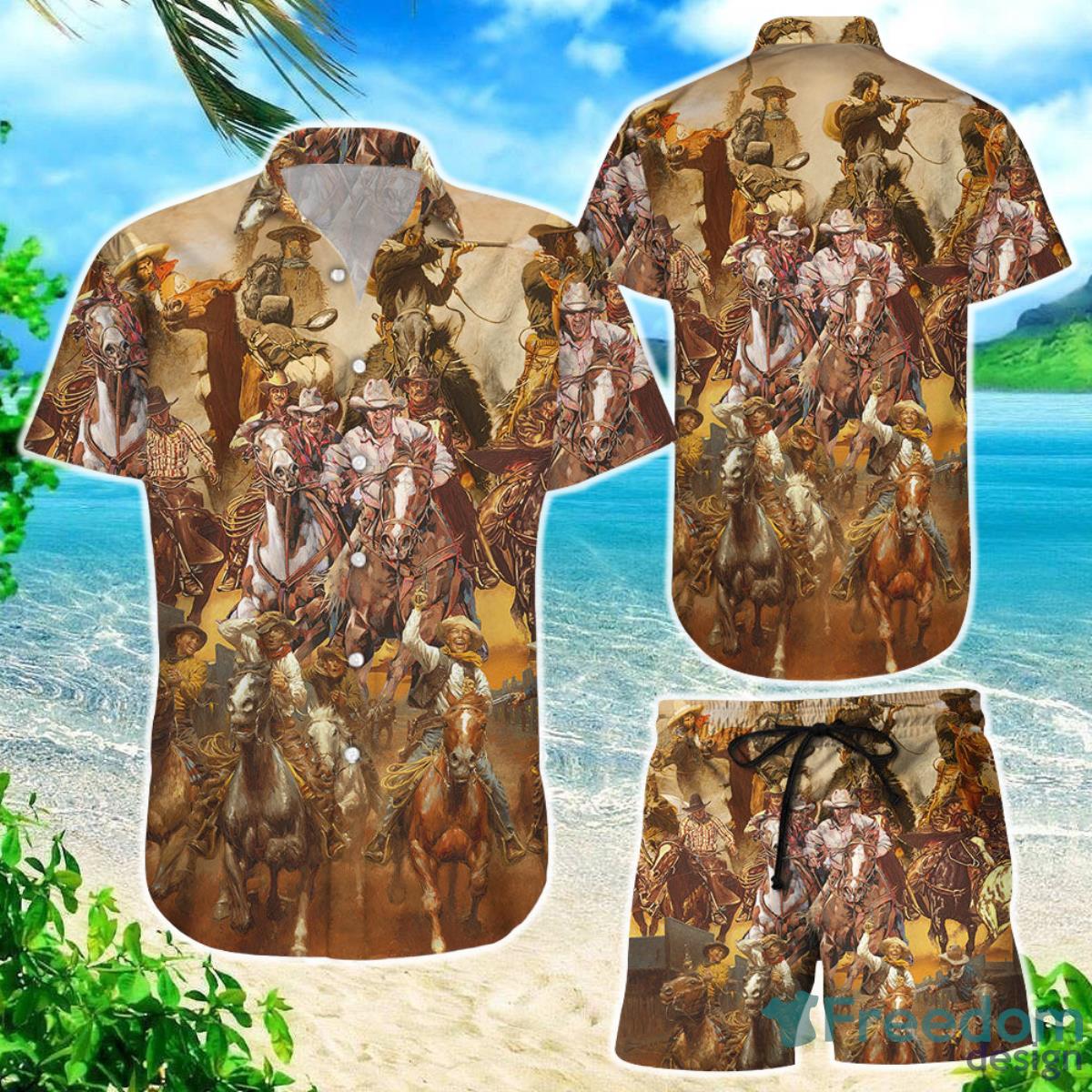 Cowboy Print Hawaiian Shirt Cowboy Up When Life Gets Tough Hawaii Shirt Western Cowboy Gifts Product Photo 1