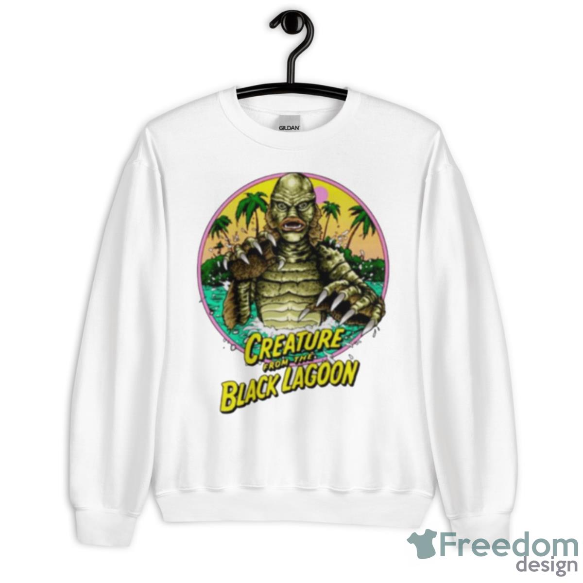 Creature From The Black Lagoon Beachside Creepin Shirt - Unisex Heavy Blend Crewneck Sweatshirt