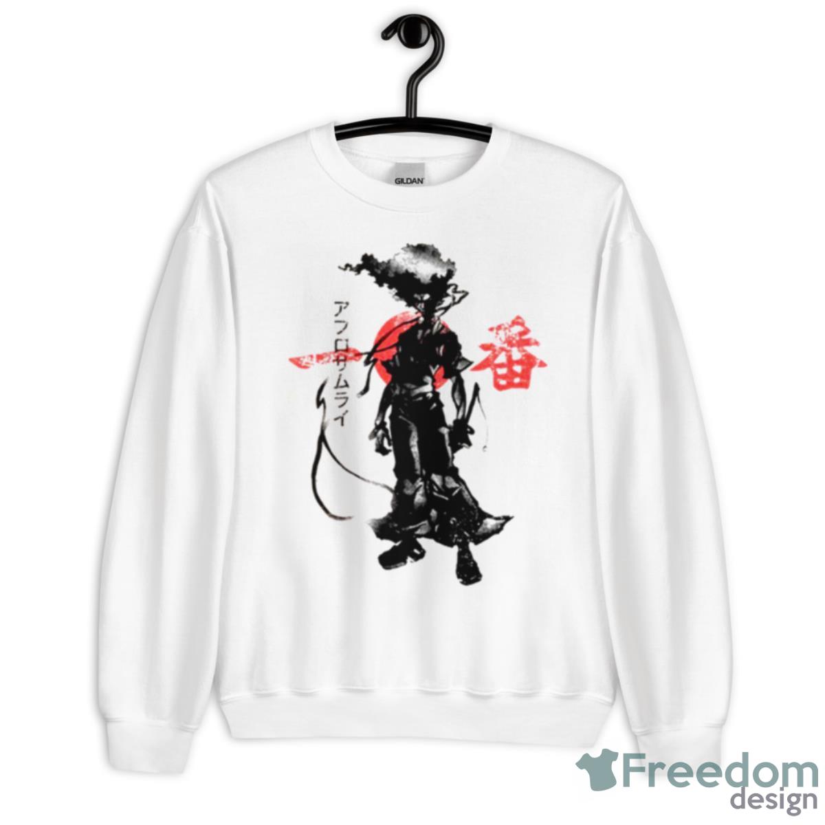 Crimson Afro Black And White Afro Samura Shirt - Unisex Heavy Blend Crewneck Sweatshirt