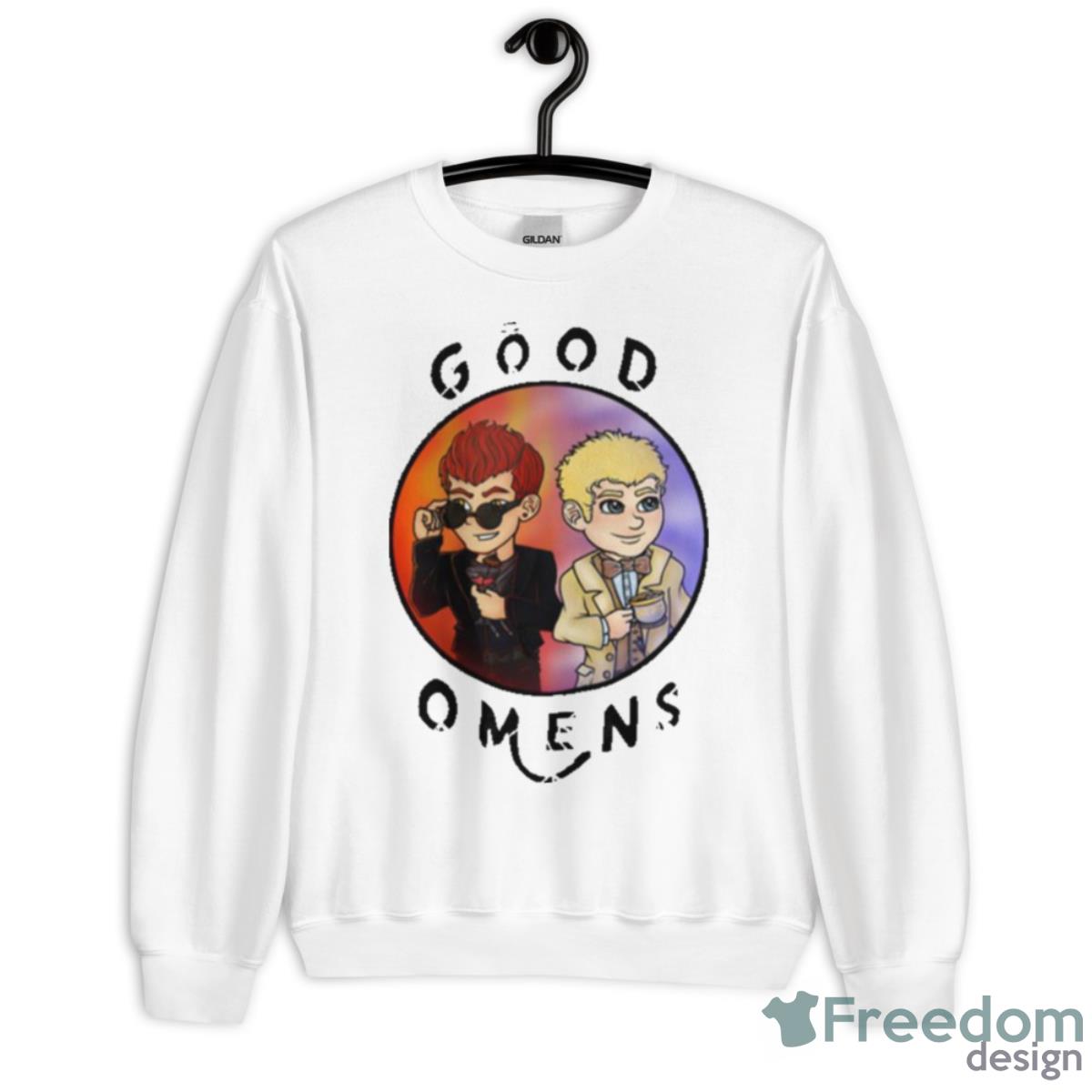 Cute Fanart Good Omens Series Shirt - Unisex Heavy Blend Crewneck Sweatshirt