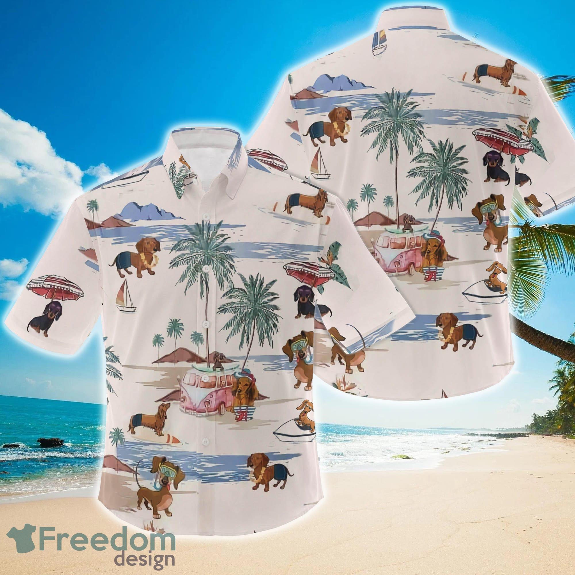 Dachshund Beach Summer Hawaiian Shirt Product Photo 1