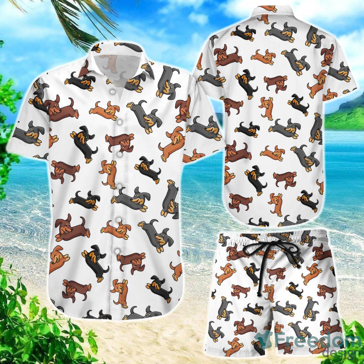 Dachshund Button Down Shirt Dachshund Dog Cute Pattern Hawaiian Shirt Gifts With Dachshunds On Them Product Photo 1