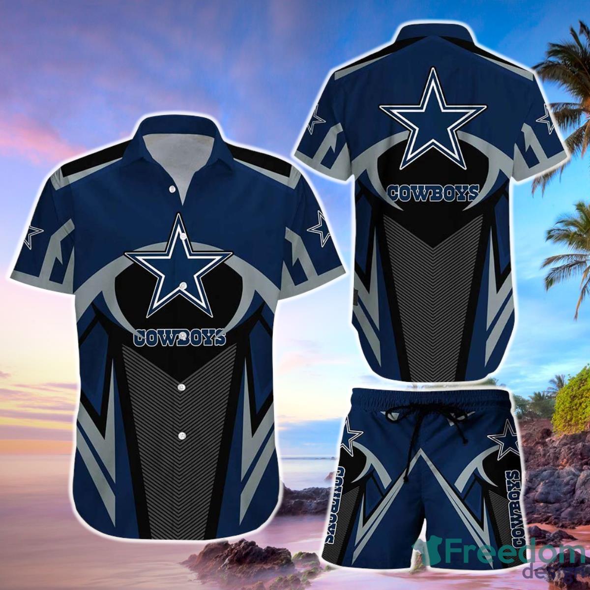 Dallas Cowboys NFL Tropical River Boat Hawaiian Shirt And Short -  Freedomdesign