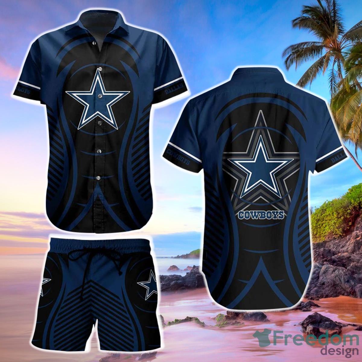 NFL Dallas Cowboys Big Logo Hawaiian Summer Beach Shirt Full Print