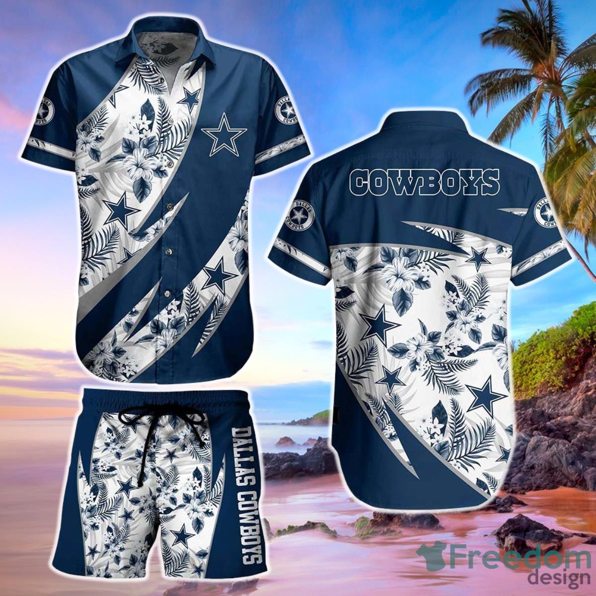 Dallas Cowboys NFL Hawaiian Shirt And Short Style Tropical Graphic Summer For Awesome Fans Product Photo 1