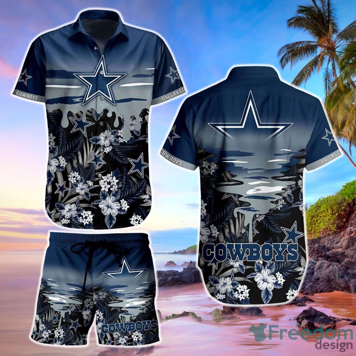 Dallas Cowboys NFL Hawaiian Shirt And Short Tropical Pattern Beach Shirt Gift For Best Fan Product Photo 1