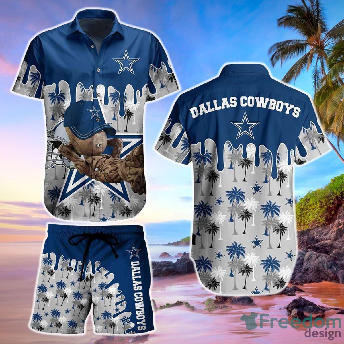 Dallas Cowboys NFL Hawaiian Shirt Groot Graphic New Summer Perfect Best Gift Ever Product Photo 1