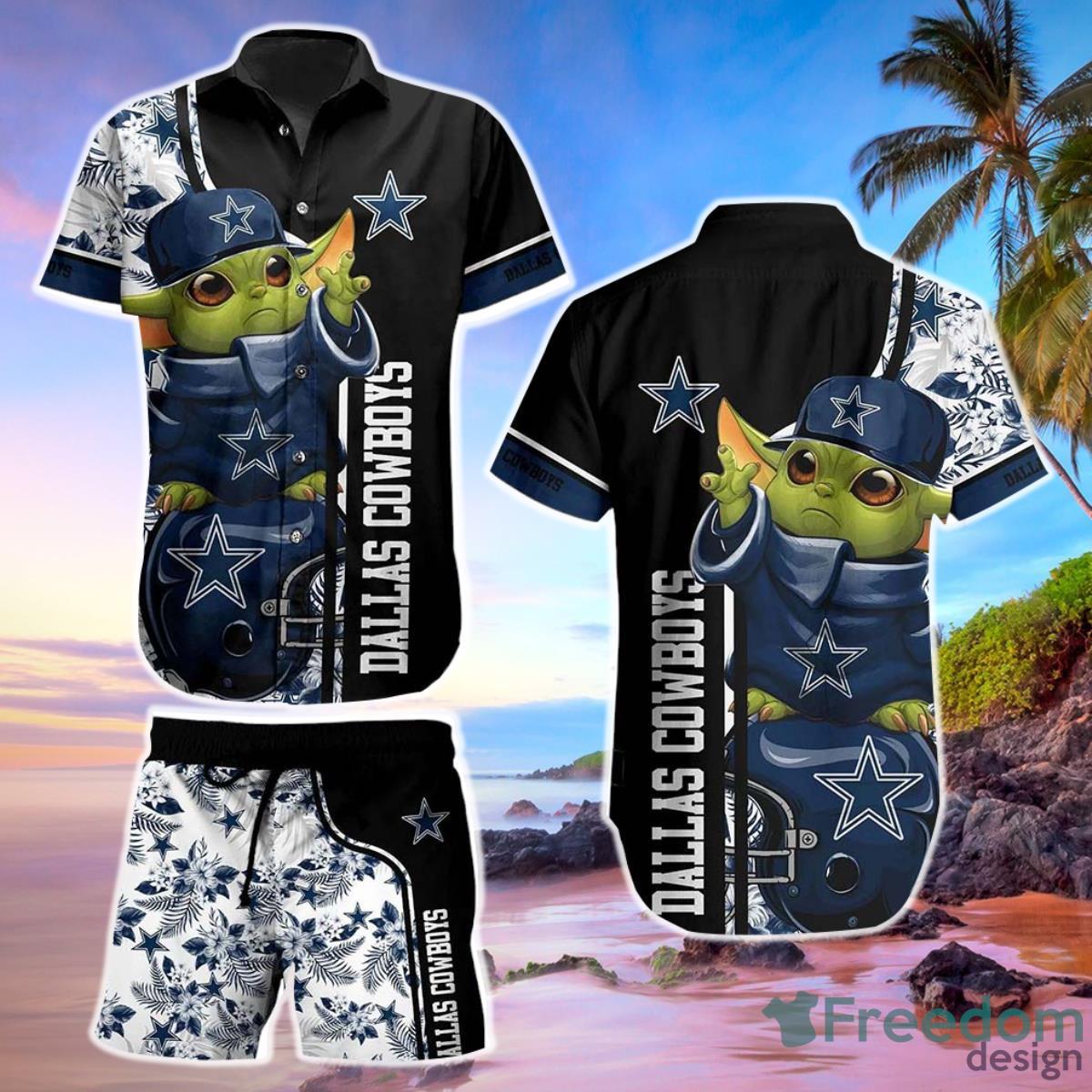 Dallas CowboysFootball NFL Baby Yoda Hawaiian Shirt And Short New Collection Summer Perfect Gift For Fan Product Photo 1