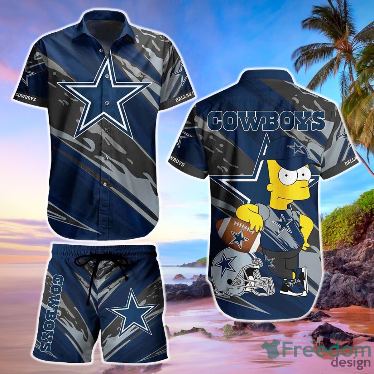 Dallas Cowboys Womens Button Down Shirts Dresses Summer Hawaiian